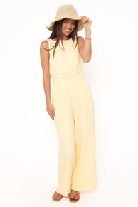 PLAYSUITS Brenna Cotton Jumpsuit - Baby Yellow