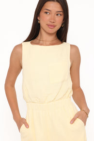 PLAYSUITS Brenna Cotton Jumpsuit - Baby Yellow
