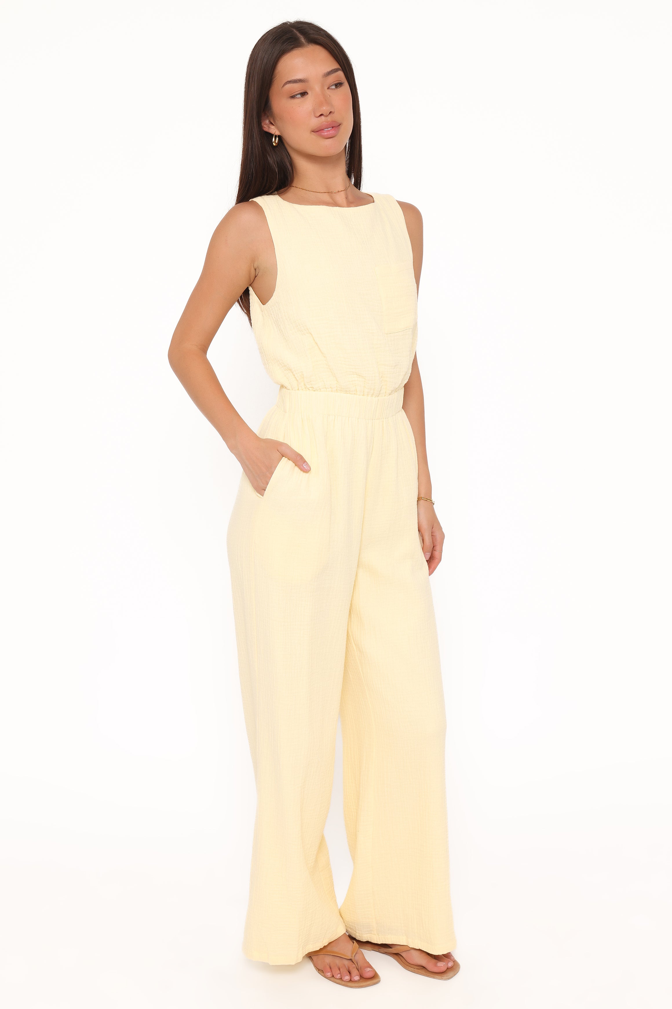 PLAYSUITS Brenna Cotton Jumpsuit - Baby Yellow