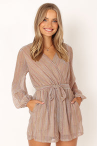 PLAYSUITS @Brittney Playsuit - Rose Gold Stripe