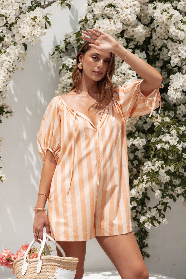 PLAYSUITS Carina Striped Playsuit - Terracotta Stripe