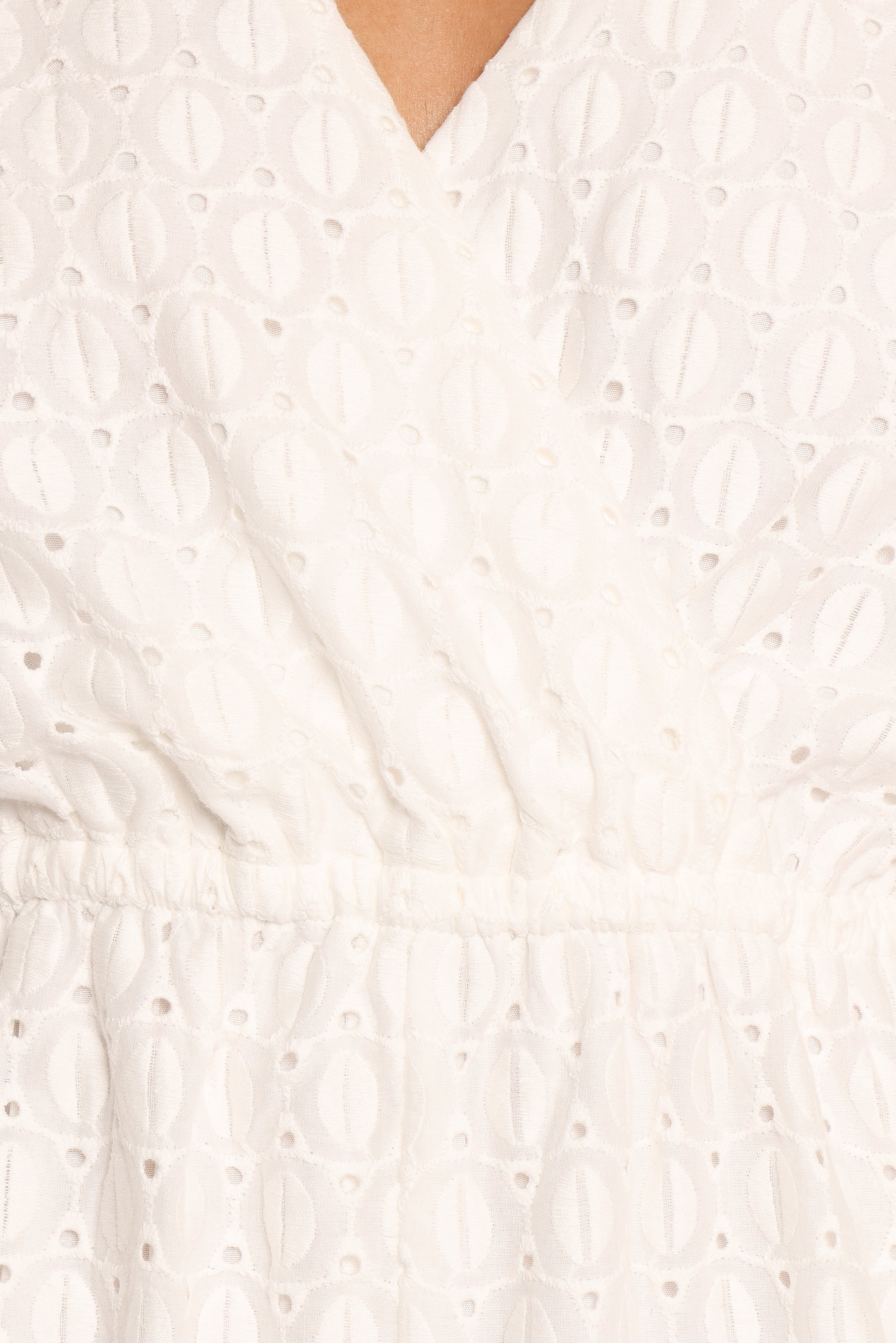 PLAYSUITS Charlsie Puff Sleeve Playsuit - White