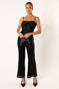 PLAYSUITS @Chiara Sequin Jumpsuit - Black