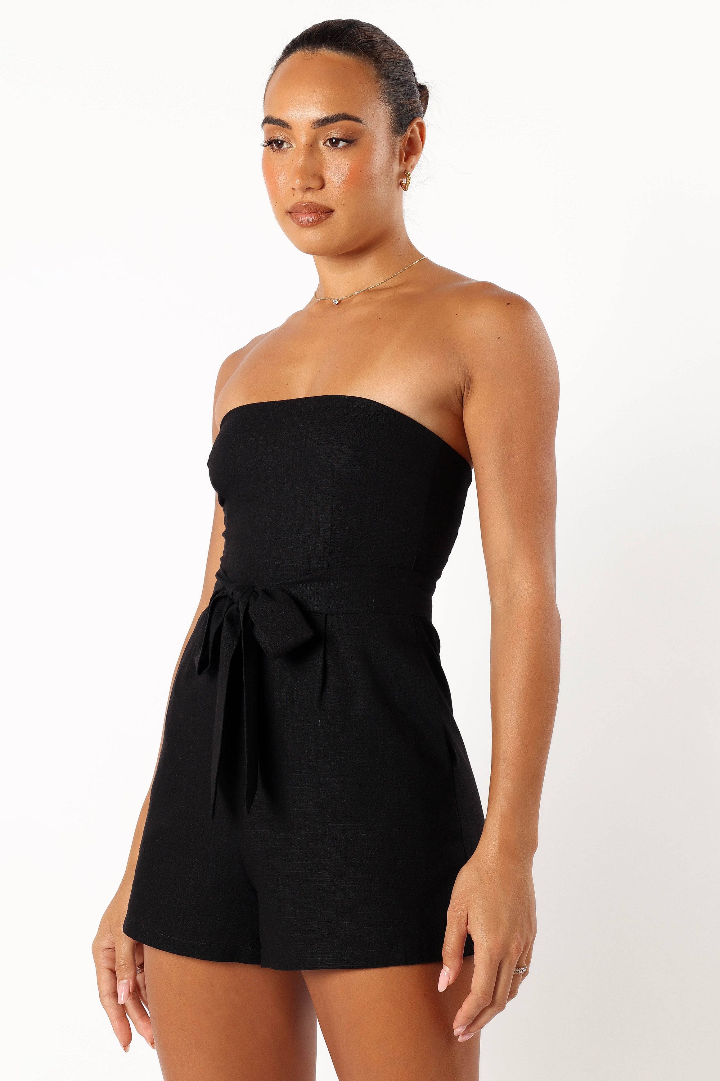 PLAYSUITS @Christie Strapless Playsuit - Black