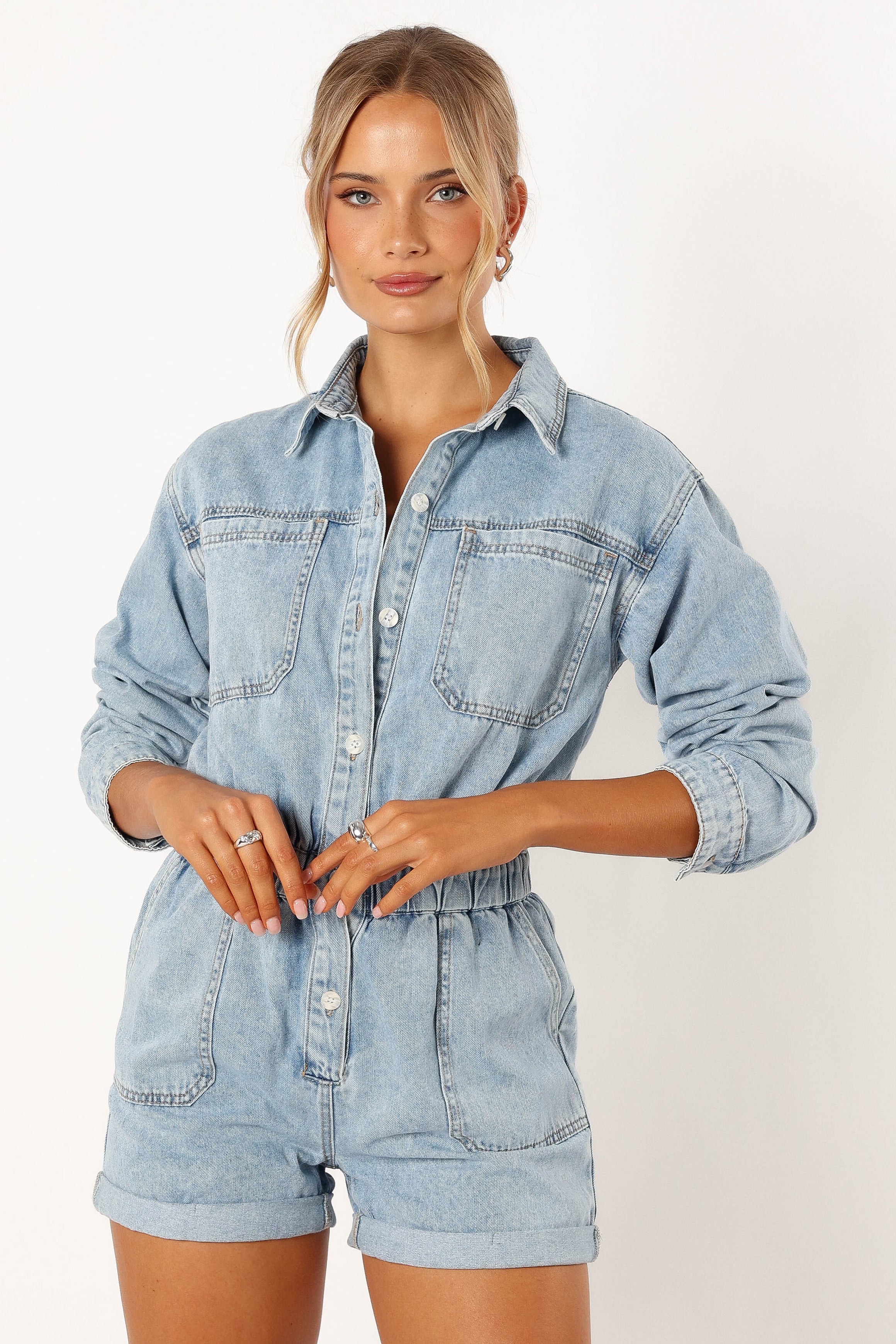 PLAYSUITS @Danielle Romper - Medium Denim