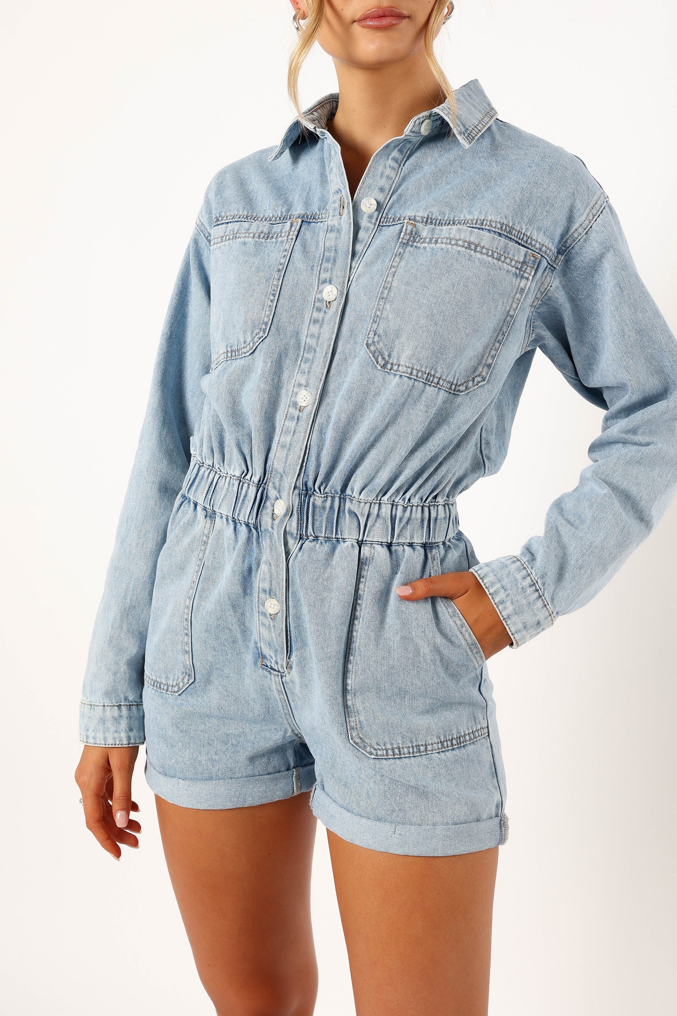 PLAYSUITS @Danielle Romper - Medium Denim