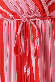 PLAYSUITS @Deanna Wide Leg Jumpsuit - Pink Stripe