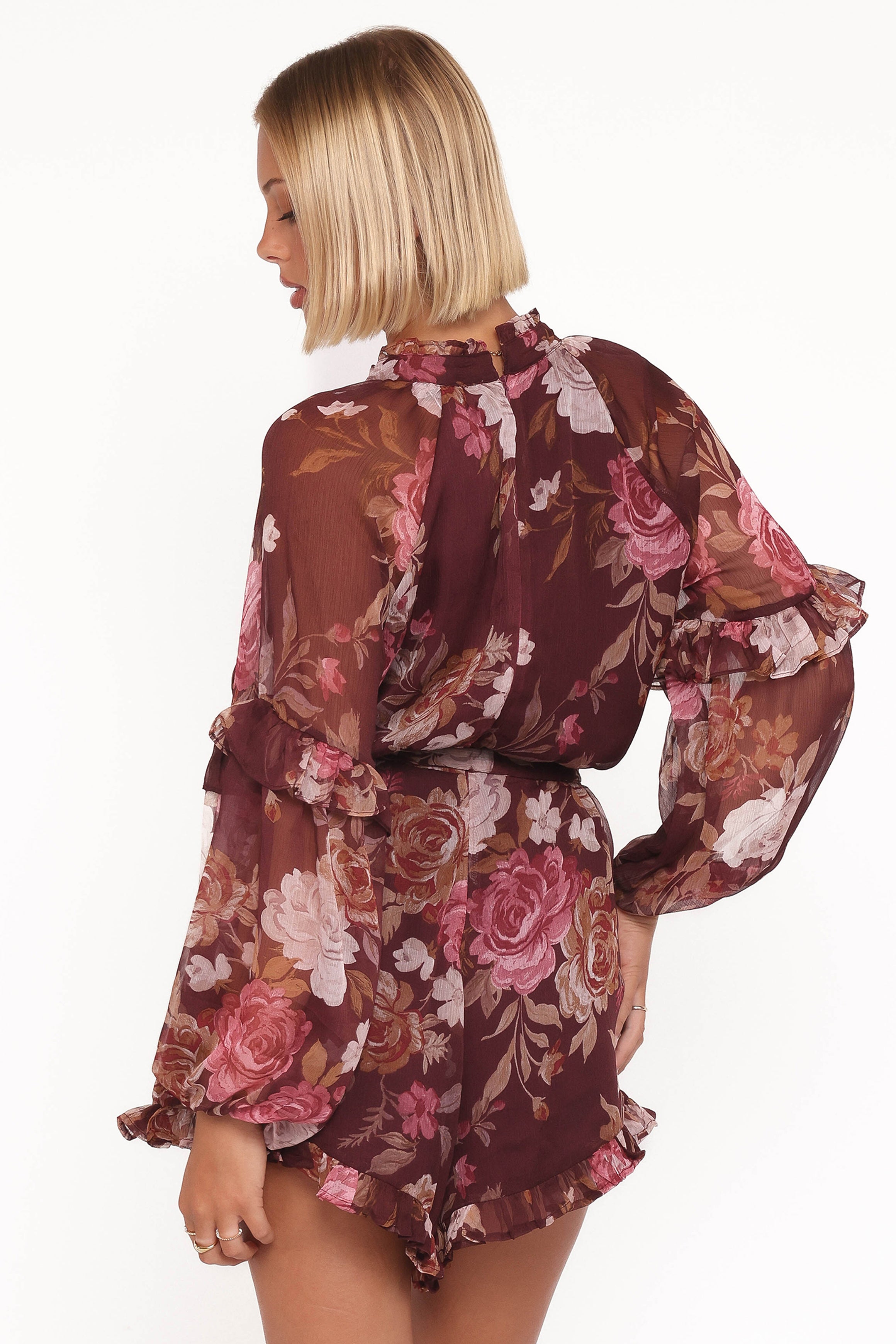 PLAYSUITS Delaney Long Sleeve Romper - Brandy Bloom