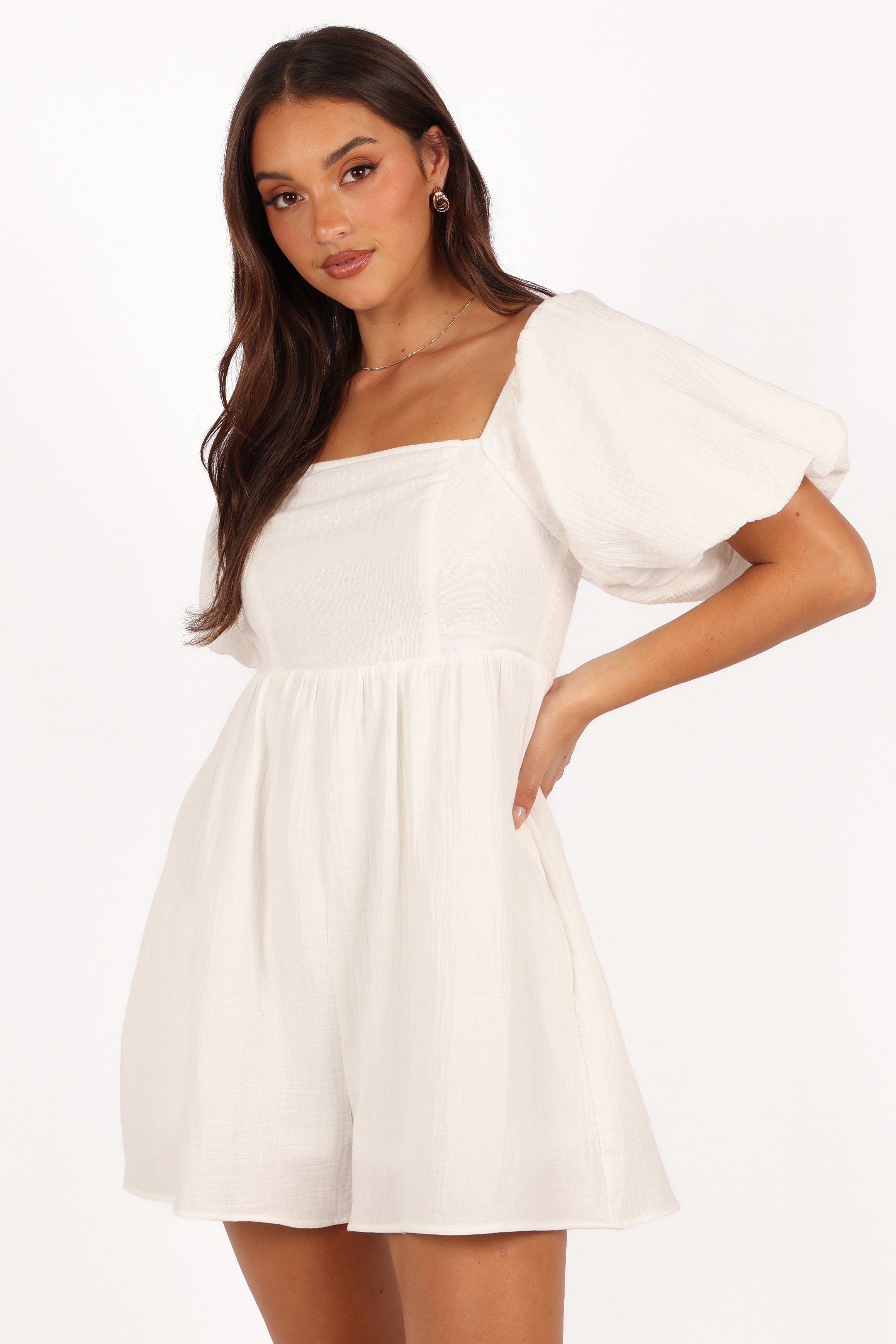 PLAYSUITS Elise Romper - White