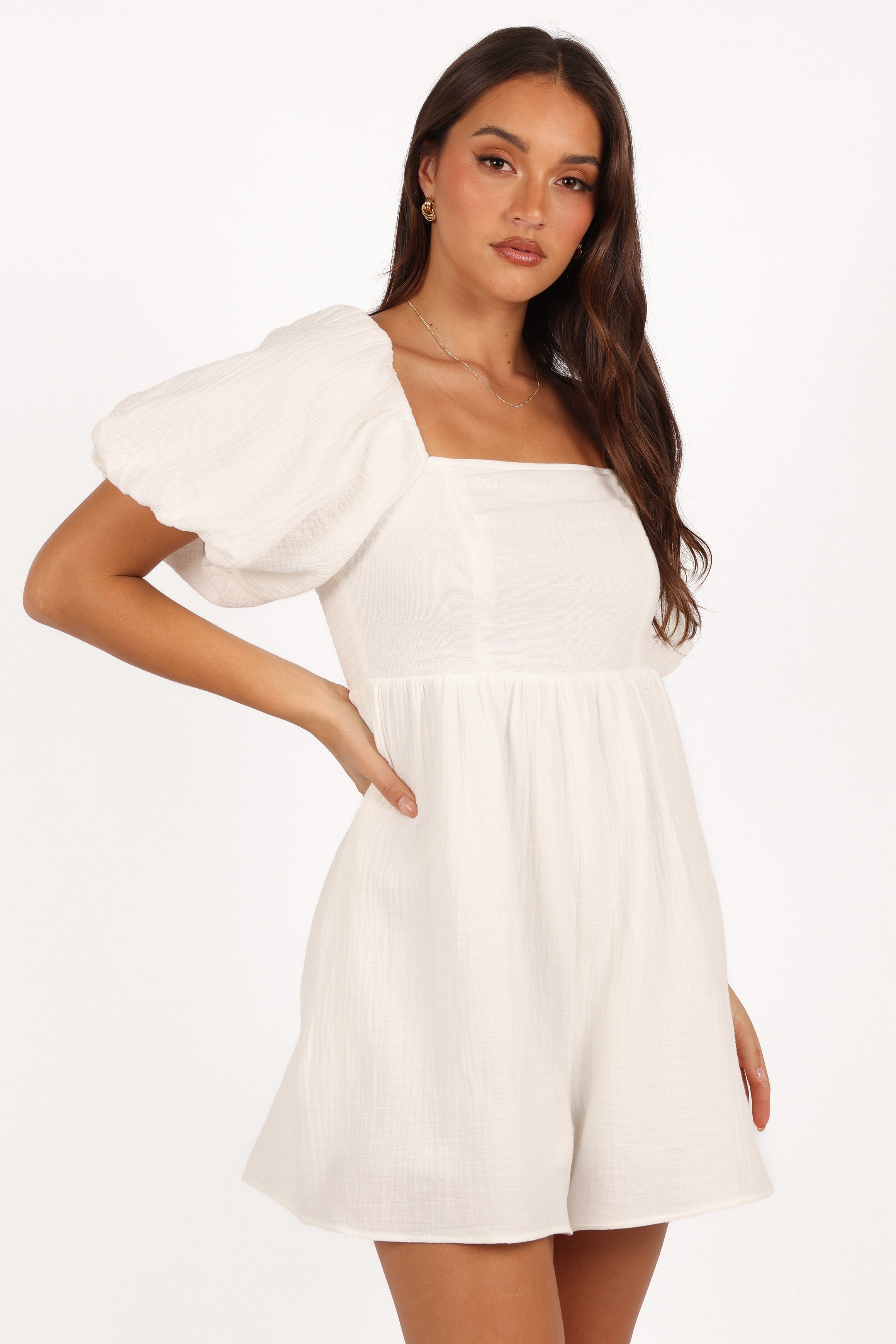 PLAYSUITS Elise Romper - White