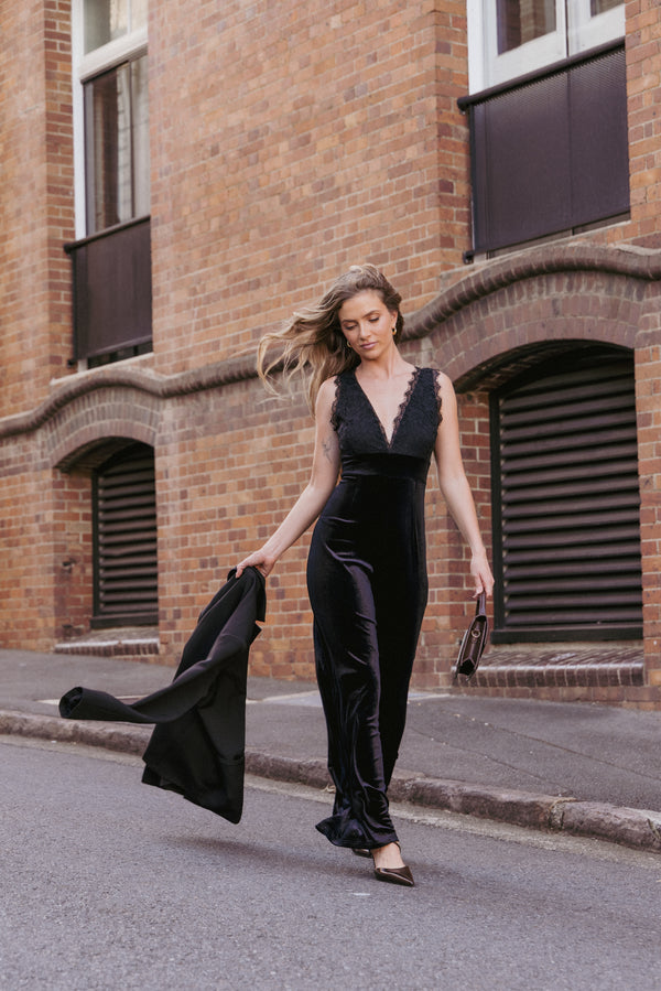 PLAYSUITS Eloise Jumpsuit - Black Velvet