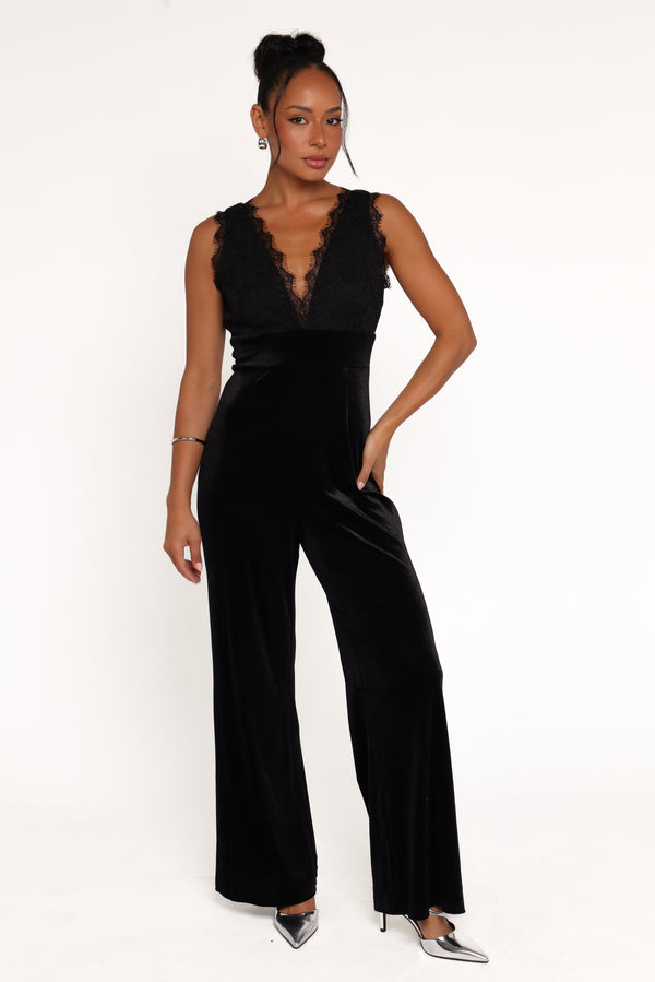 PLAYSUITS Eloise Jumpsuit - Black Velvet