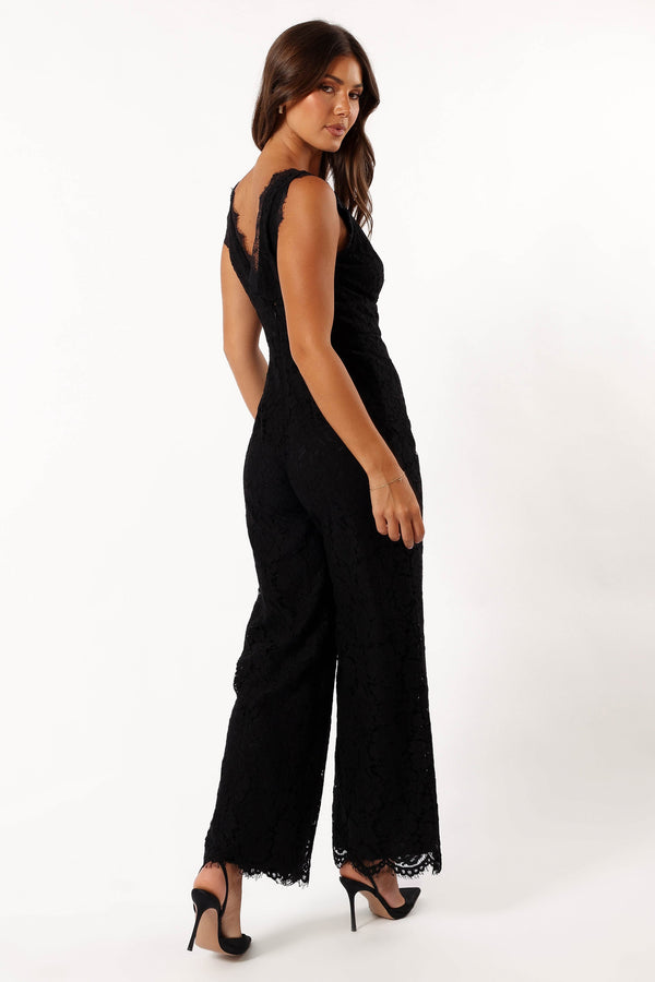 PLAYSUITS @Eloise Lace Jumpsuit - Black