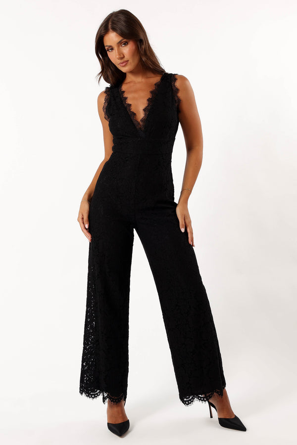 PLAYSUITS @Eloise Lace Jumpsuit - Black