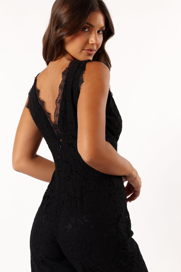 PLAYSUITS @Eloise Lace Jumpsuit - Black