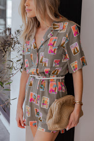 PLAYSUITS Everlee Playsuit - Olive Print