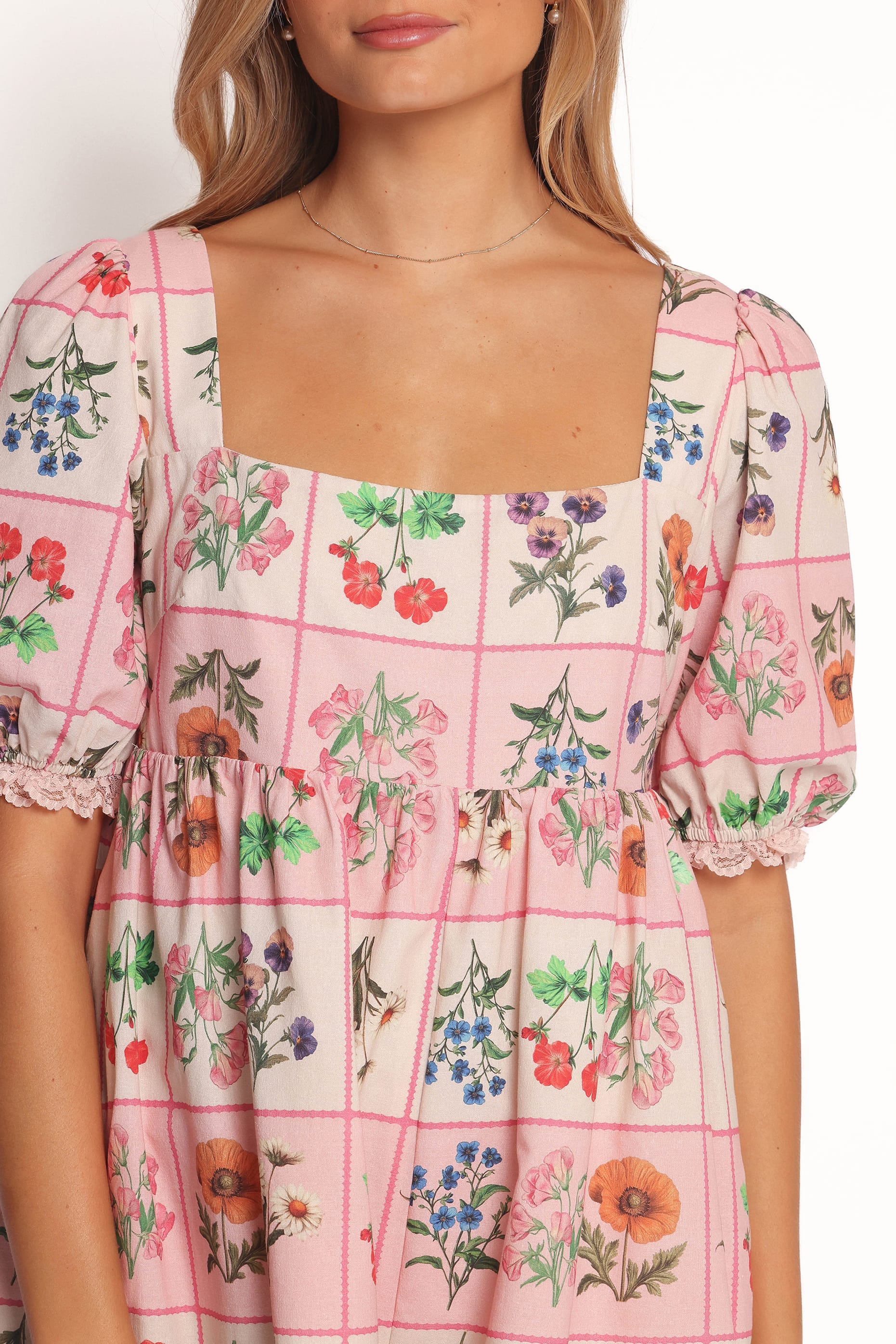 PLAYSUITS Floretta Puff Sleeve Playsuit - Flora Tile