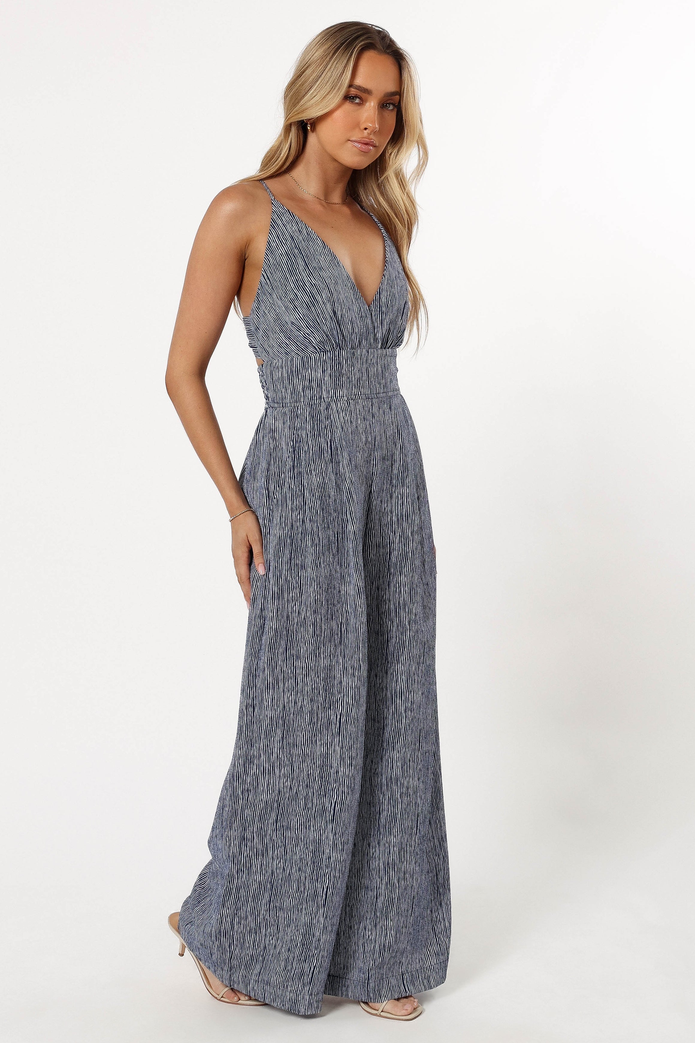 PLAYSUITS @Floria Jumpsuit - Navy White