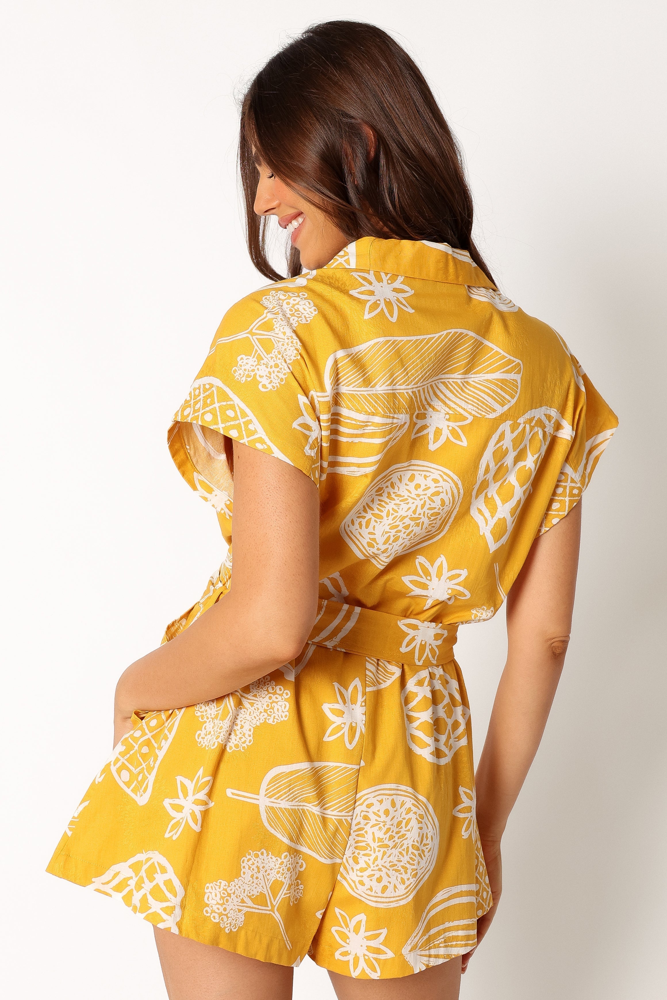 PLAYSUITS @Georgina Tie Waist Playsuit - Yellow