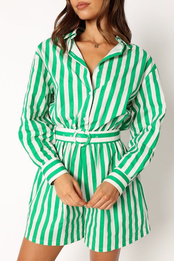 PLAYSUITS @Gloria Playsuit - Green Stripe