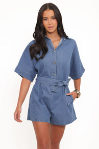 PLAYSUITS Hailey Denim Playsuit - Indigo