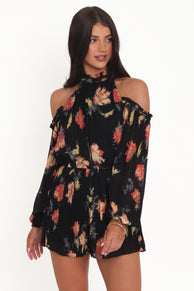 PLAYSUITS @Hillary Playsuit - Black Floral