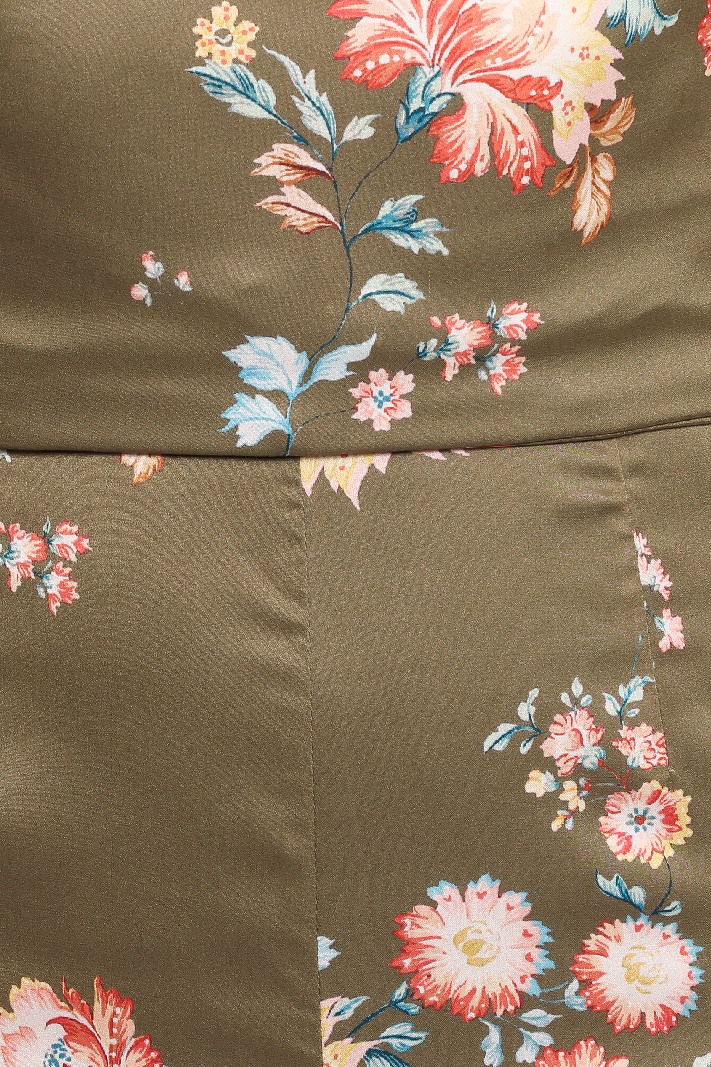 PLAYSUITS Holly Halterneck Jumpsuit - Olive Floral