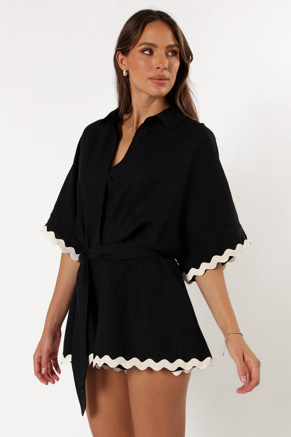 PLAYSUITS @Isabella Romper - Black