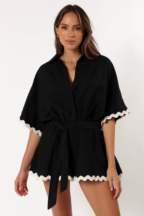 PLAYSUITS @Isabella Romper - Black