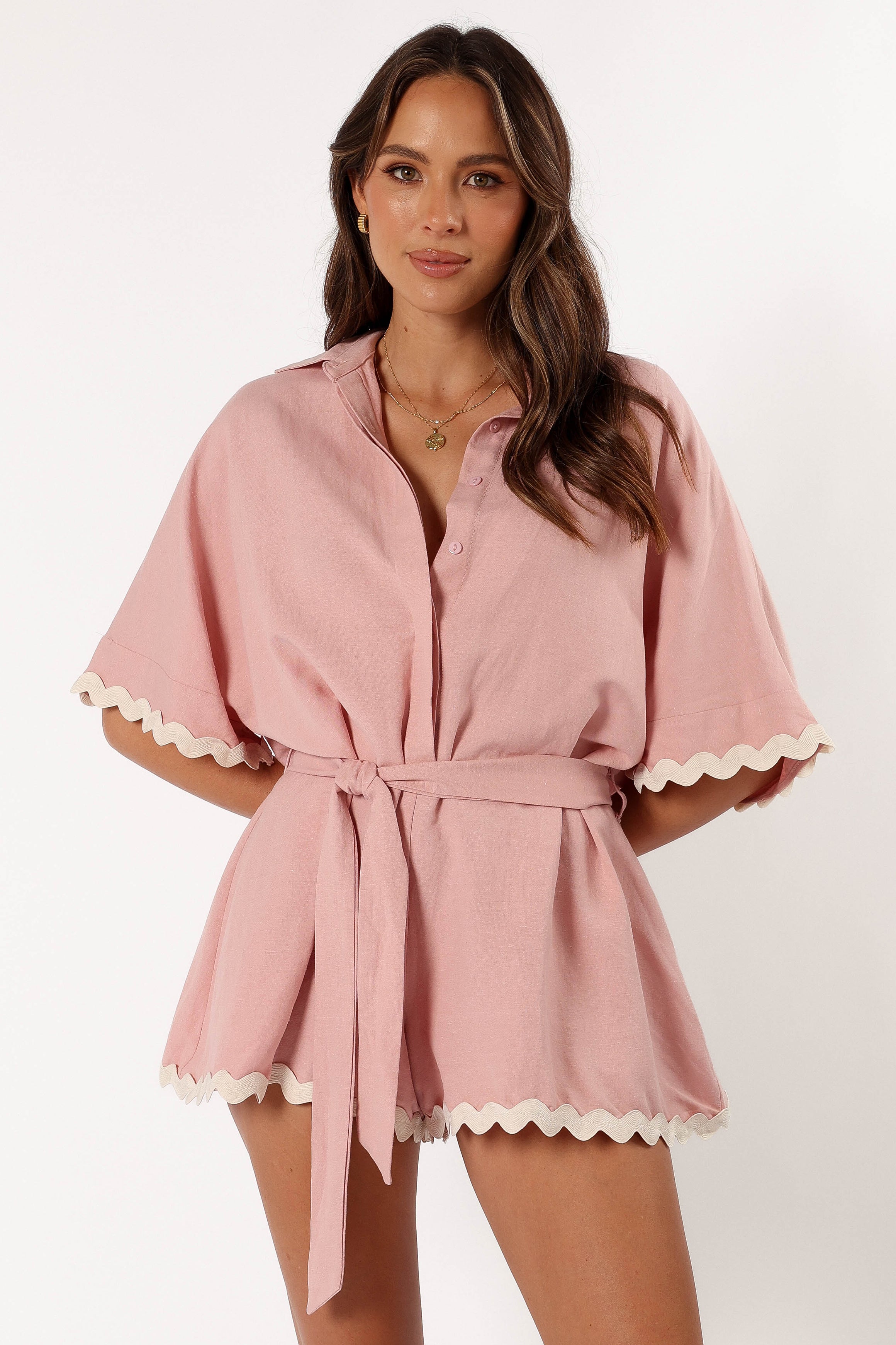 PLAYSUITS @Isabella Romper - Pink