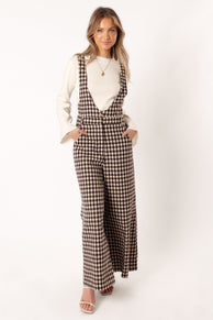 PLAYSUITS @Jackson Jumpsuit - Tan Houndstooth