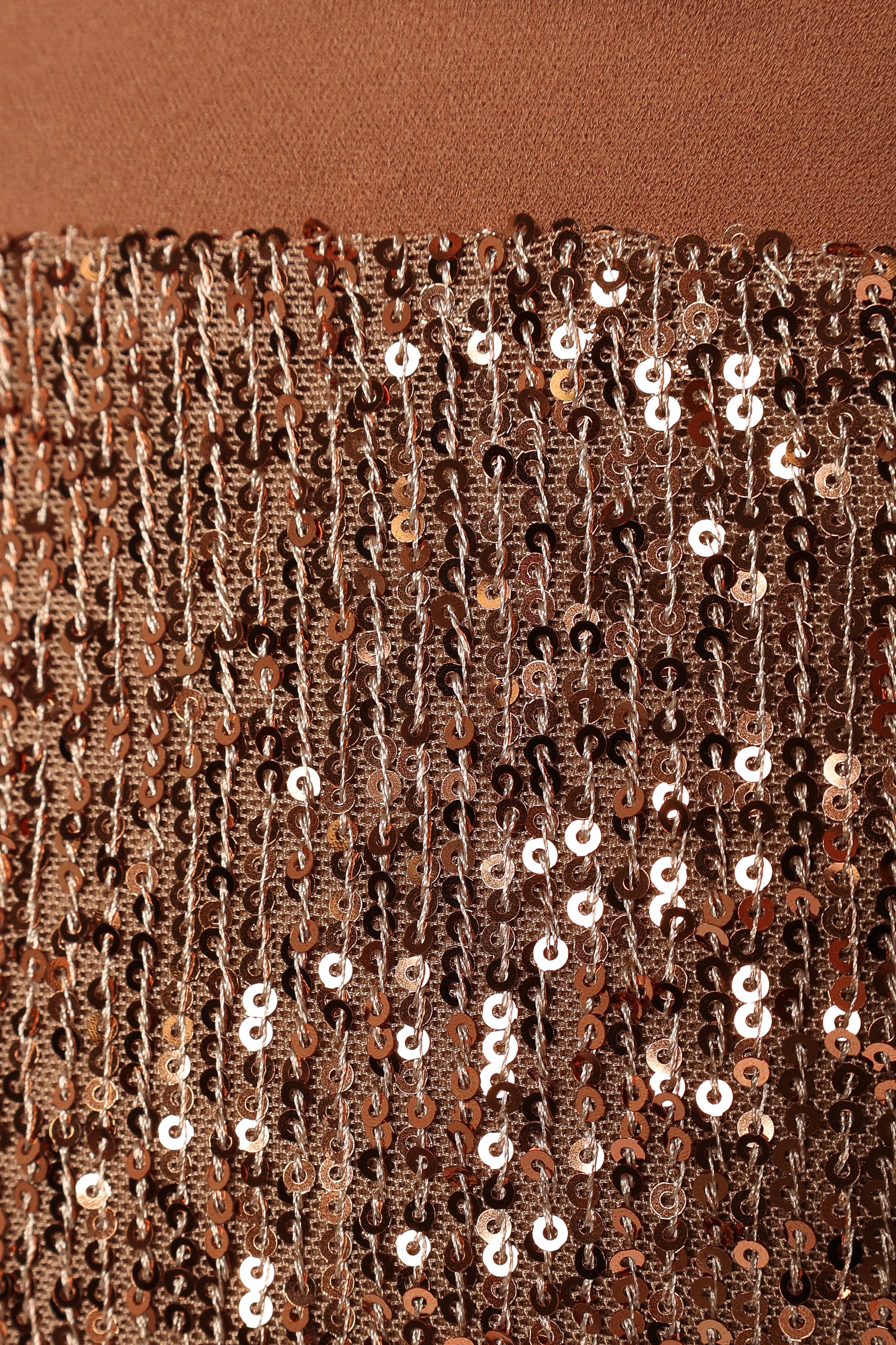 PLAYSUITS @Jacquelin Bow Waist Sequin Jumpsuit - Tan