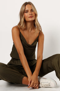 PLAYSUITS @Jasleen Jumpsuit - Olive