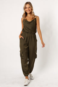 PLAYSUITS @Jasleen Jumpsuit - Olive