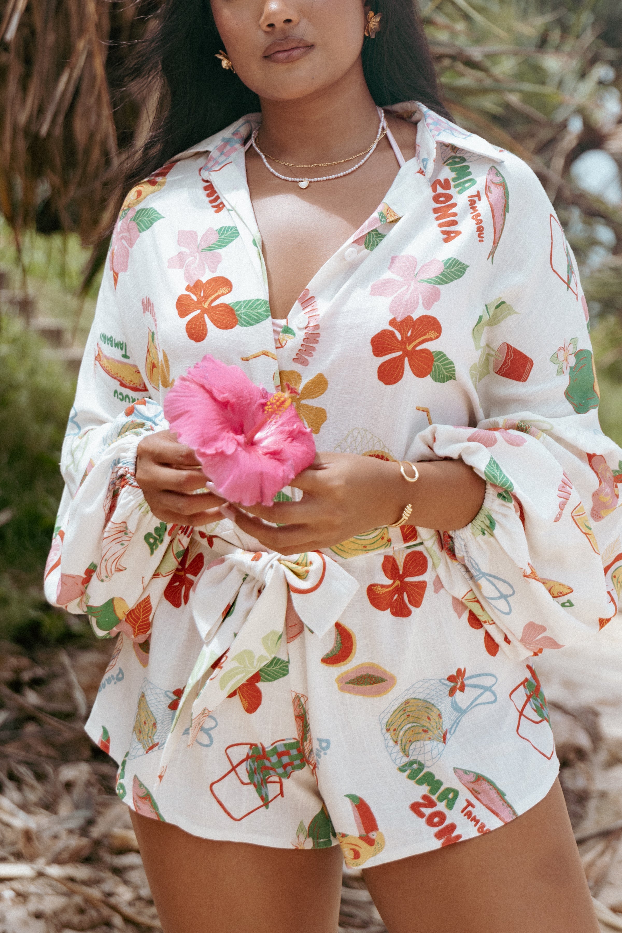 PLAYSUITS Jillia Long Sleeve Playsuit - Alfresco