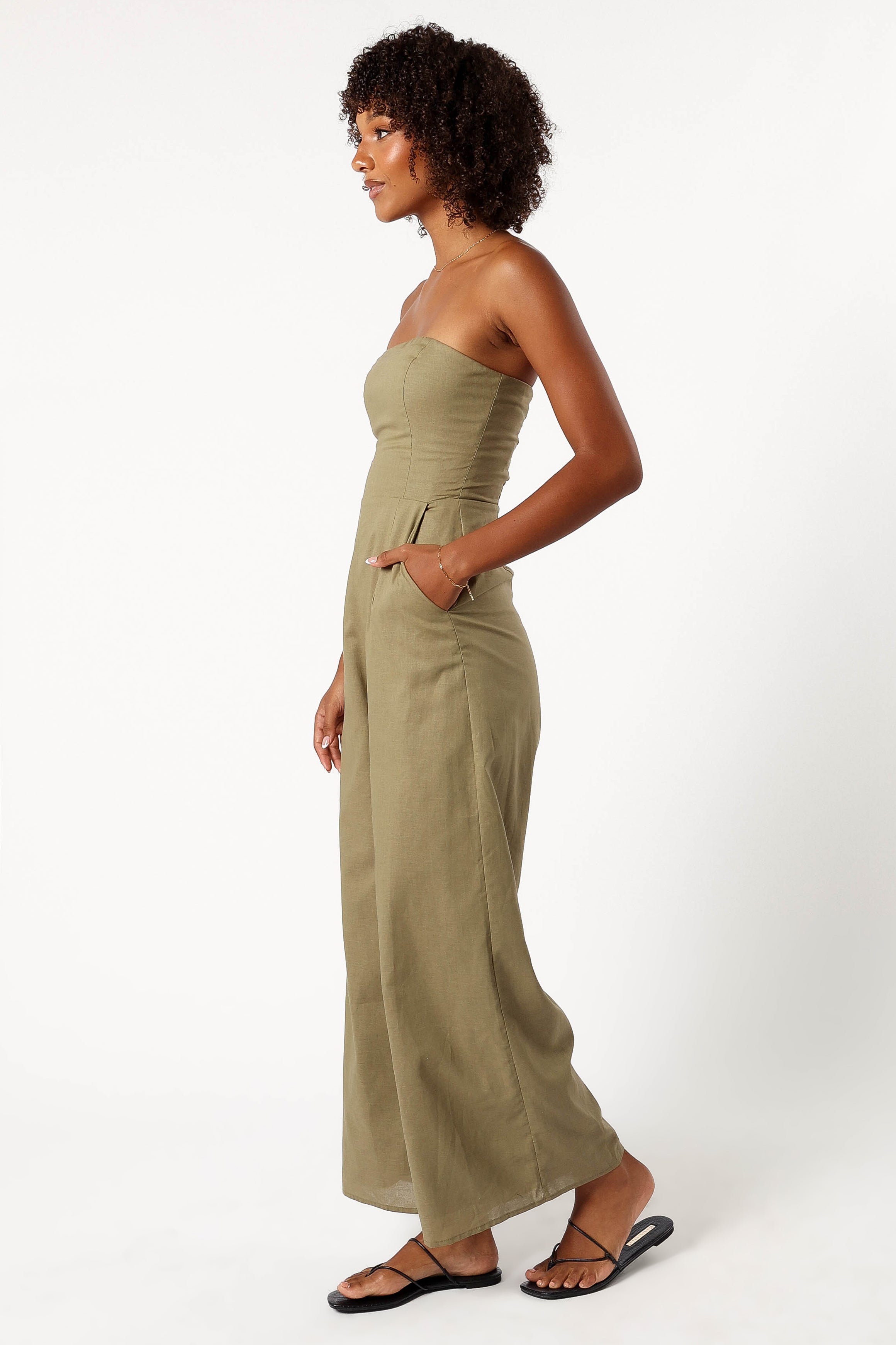 PLAYSUITS @Jodie Strapless Jumpsuit - Olive