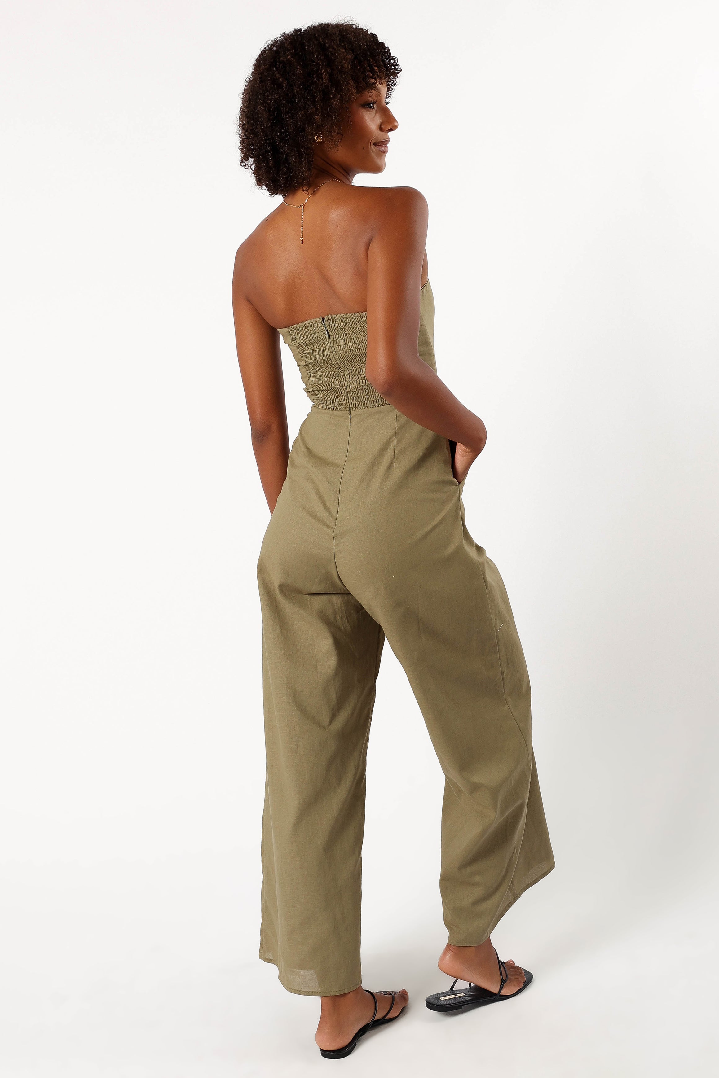 PLAYSUITS @Jodie Strapless Jumpsuit - Olive