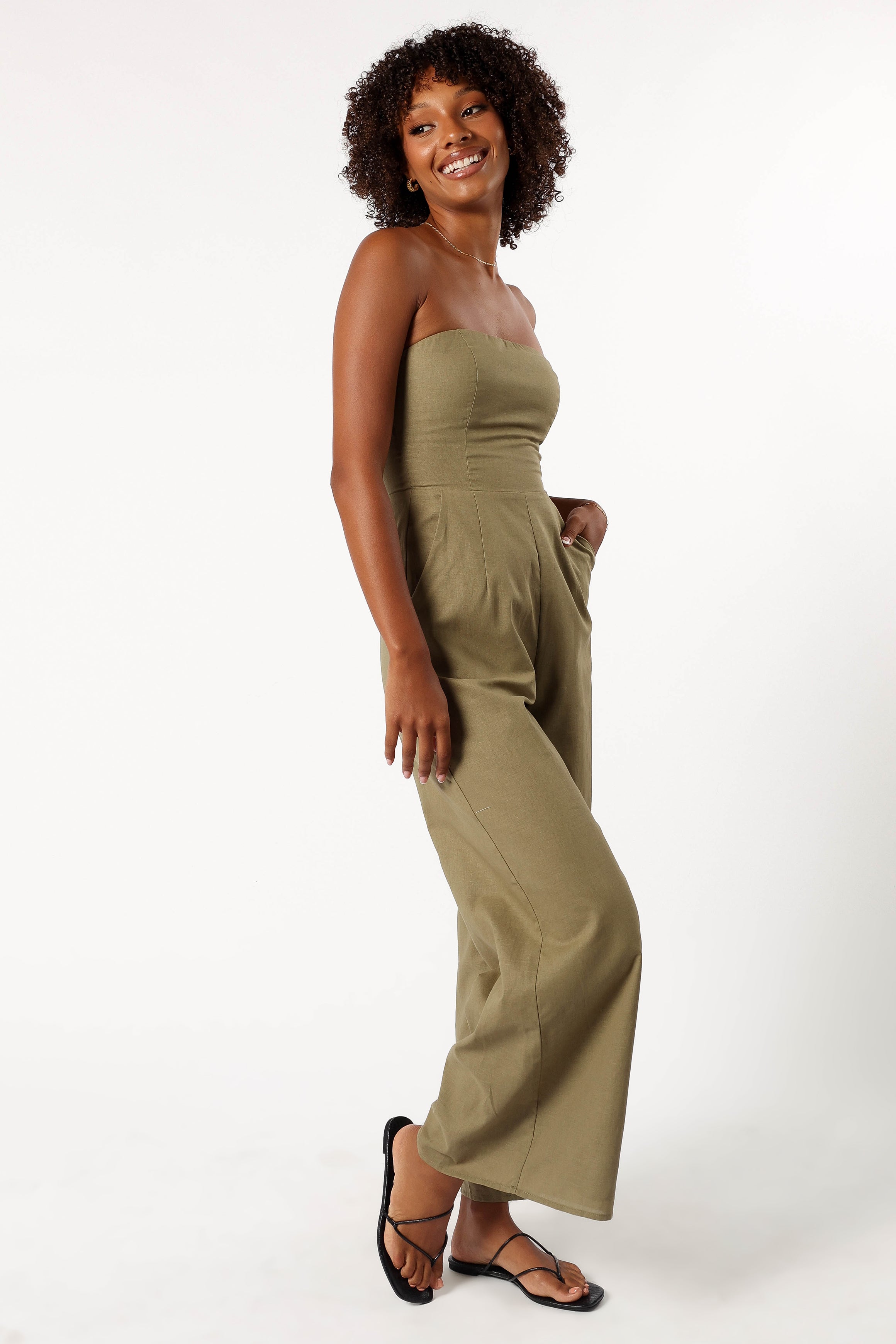 PLAYSUITS @Jodie Strapless Jumpsuit - Olive