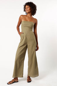 PLAYSUITS @Jodie Strapless Jumpsuit - Olive