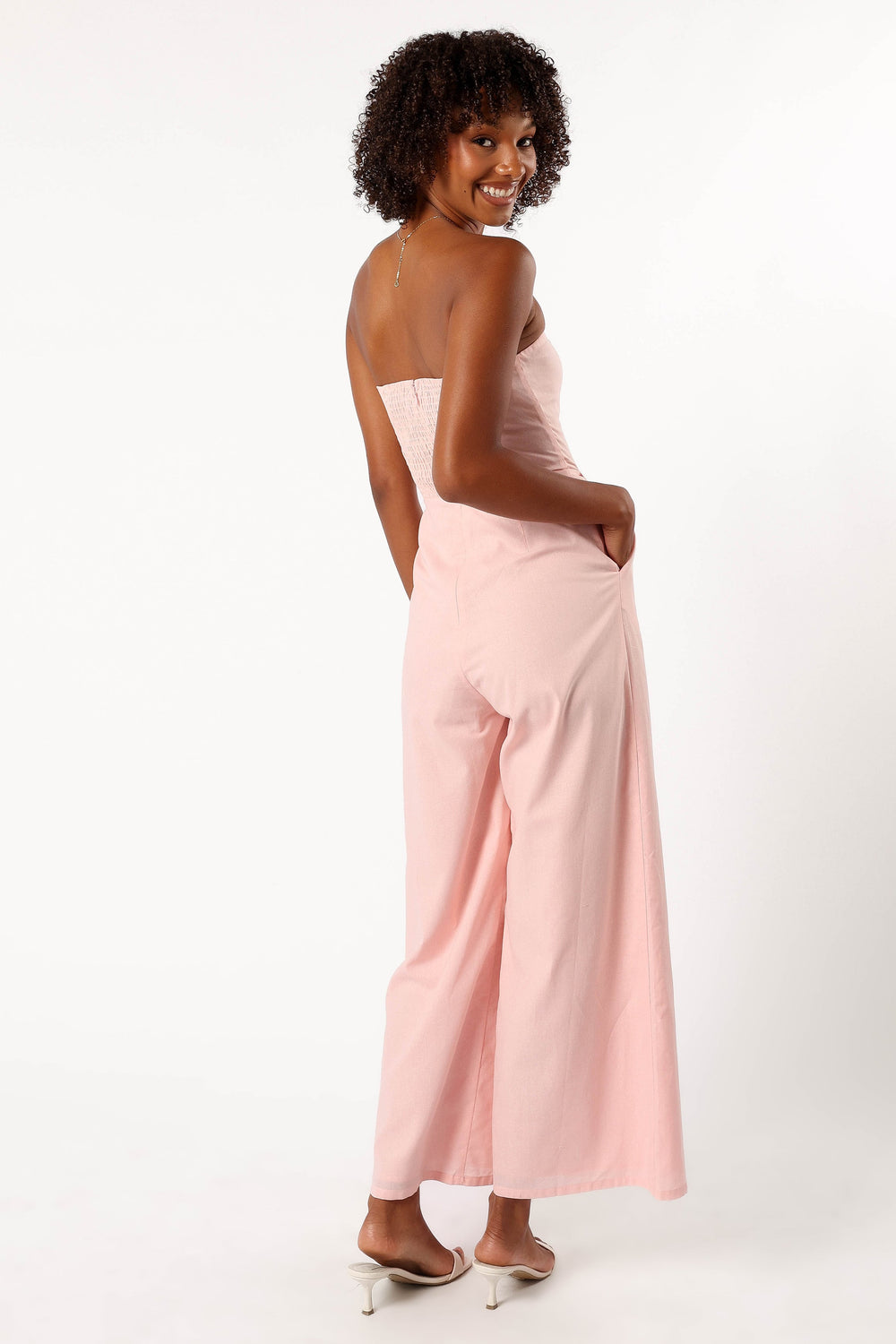 PLAYSUITS @Jodie Strapless Jumpsuit - Pale Pink (Hold for Transitional Essentials)