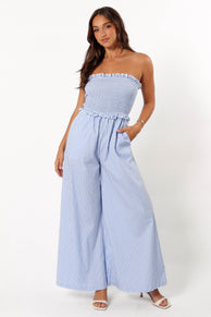 PLAYSUITS @Jones Jumpsuit - Blue Stripe (Hold for 4th July)