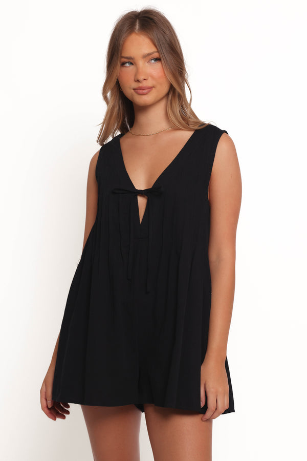 PLAYSUITS Kallie Tie Front Playsuit - Black