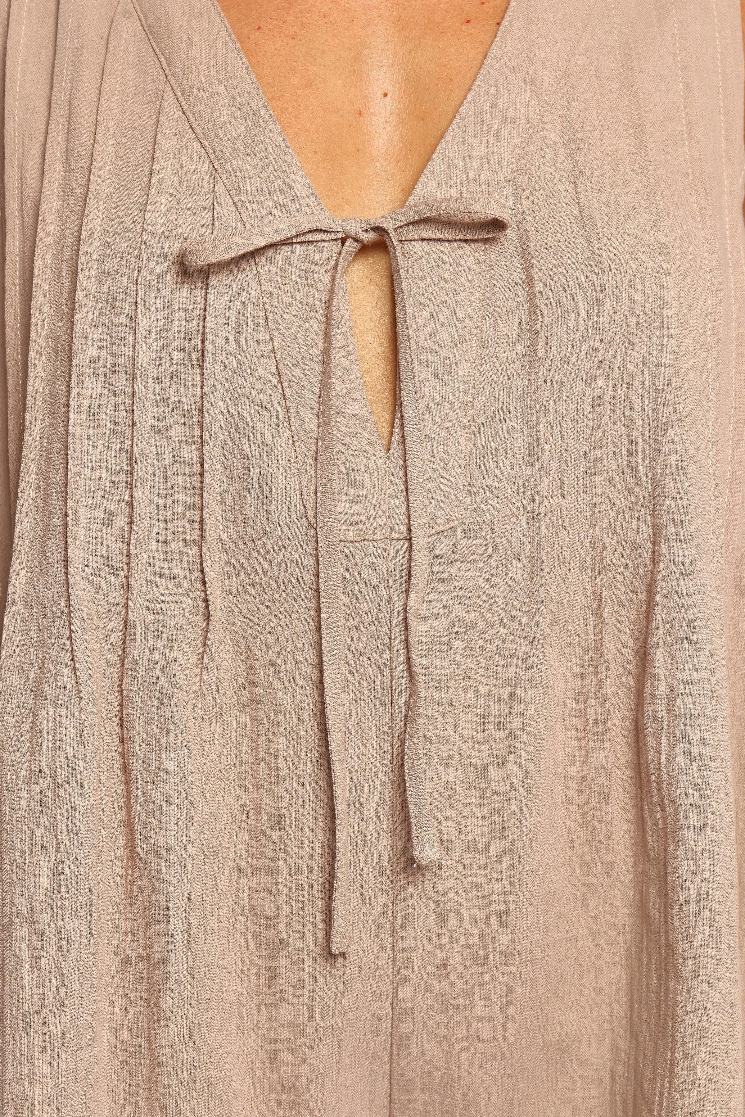 PLAYSUITS Kallie Tie Front Playsuit - Mocha