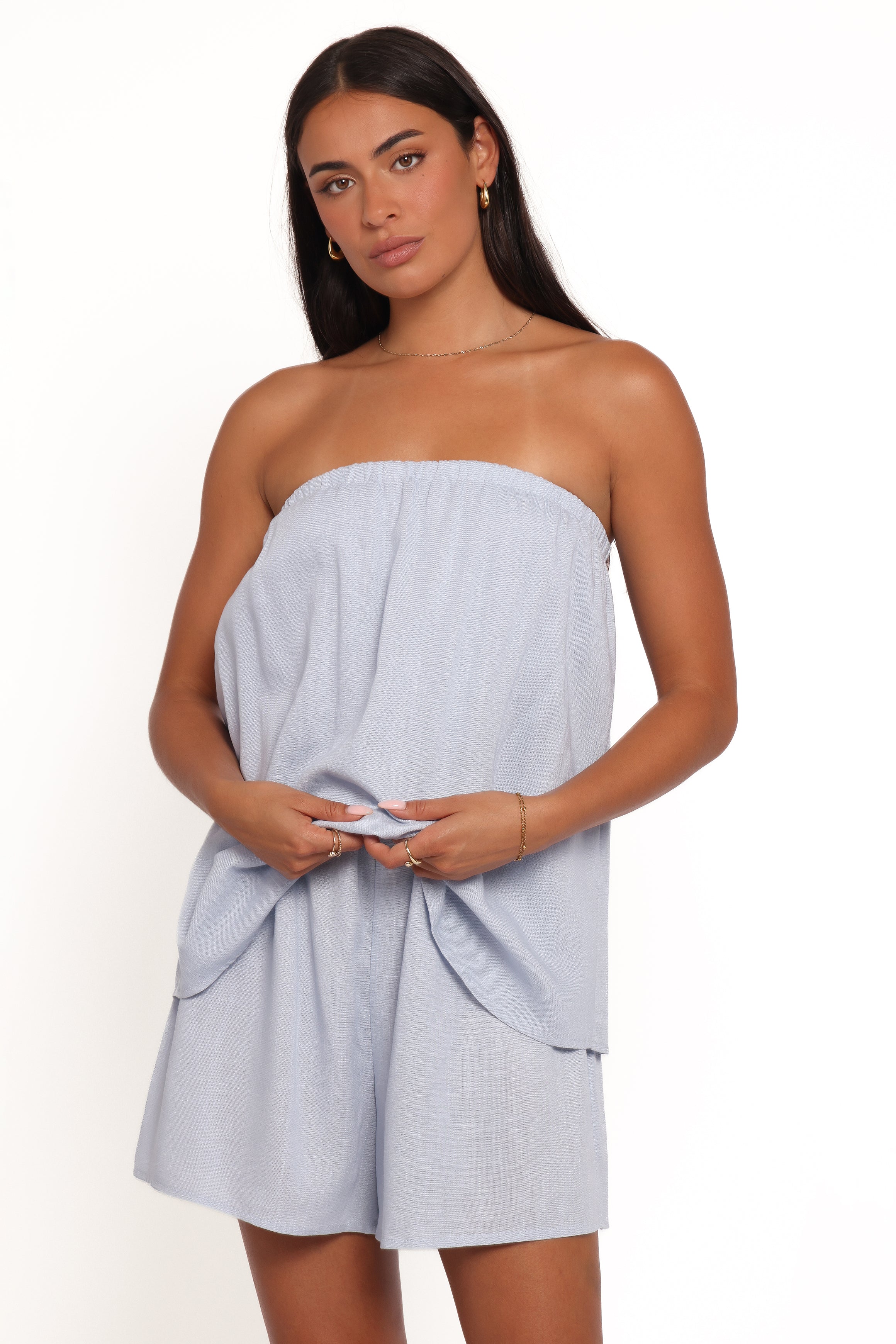 PLAYSUITS Karlen Strapless Playsuit - Robin Blue