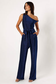 PLAYSUITS @Katarina Off Shoulder Jumpsuit - Midnight Blue