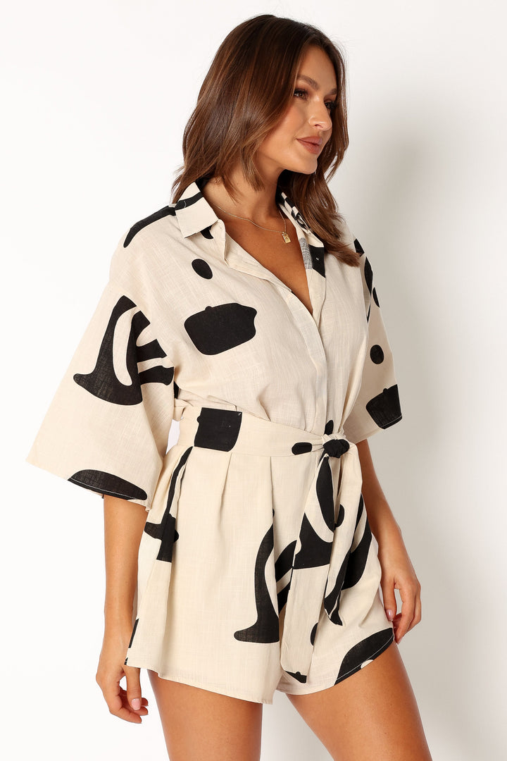 Collective Dress - Kellie Playsuit - Beige Black third image