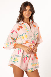 PLAYSUITS @Kellie Playsuit - Peach Limone Print