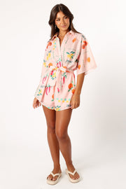 PLAYSUITS @Kellie Playsuit - Peach Limone Print