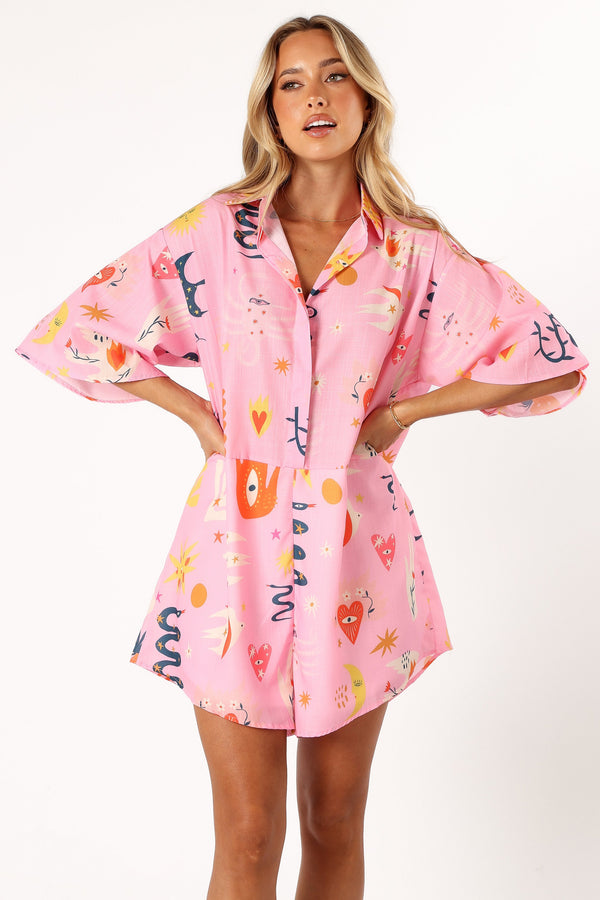 PLAYSUITS @Kellie Playsuit - Pink Love Print