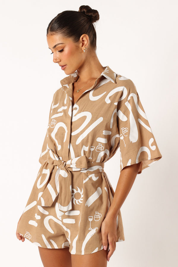 PLAYSUITS @Kellie Playsuit - Tan